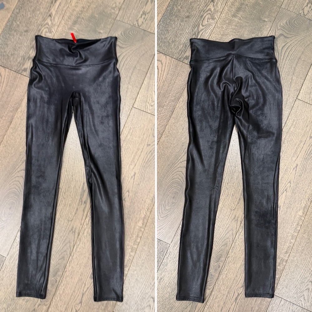 SPANX Black Faux Leather Leggings